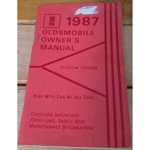 1987 Oldsmobile Custom Cruiser Owner's Manual Owner Manual Book
